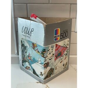 Vintage Heye Loup Happy Skiing Jigsaw Puzzle 500 Piece 8316‎ Germany 1974 READ